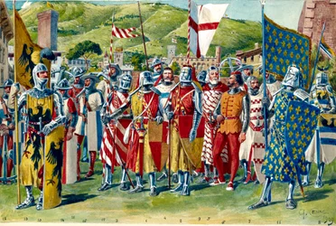 Ridders, soldaten, boogschutters en voetsoldaten van de Republiek Genua